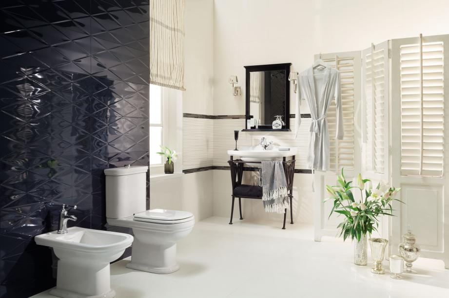 #Tubadzin #Abisso #Obklady a dlažby #Koupelna #Klasický styl #bílá #Lesklý obklad #Velký formát #700 - 1000 Kč/m2 #new #modrá